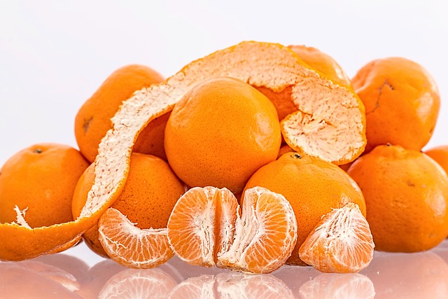 gajos de fruta mandarina
