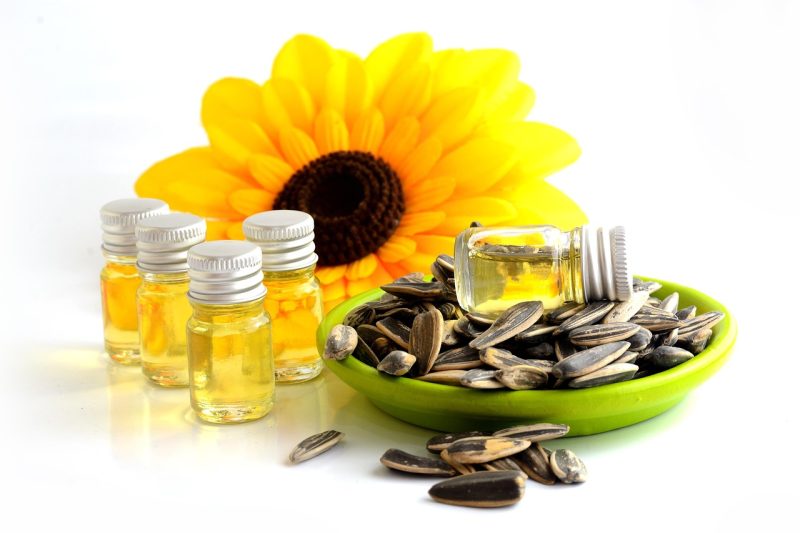 Aceite de girasol en la cocina