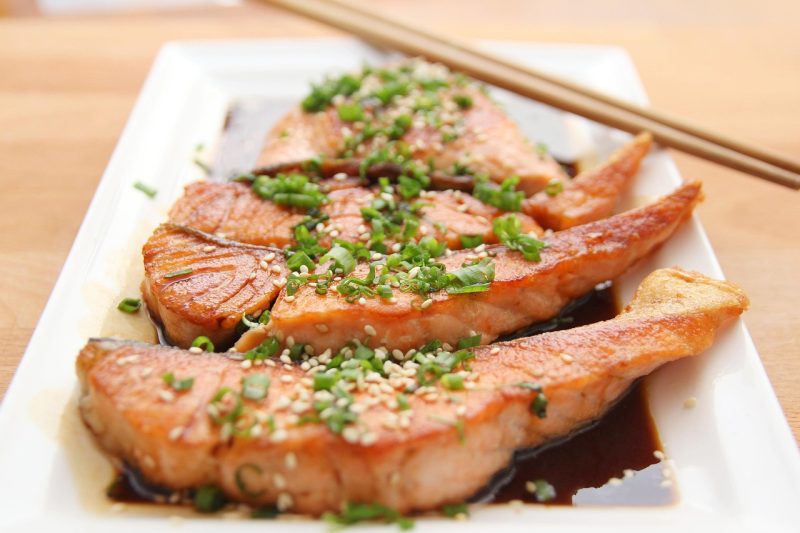 Salmón rico en proteinas